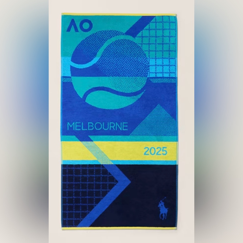 NWT 2025 Official Australian Open Tennis On Court Player Towel Polo Ralph Lauren